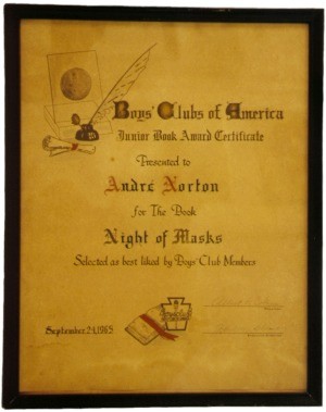 Boys' Clubs of America Junior Book Award Certificate (powiększenie)